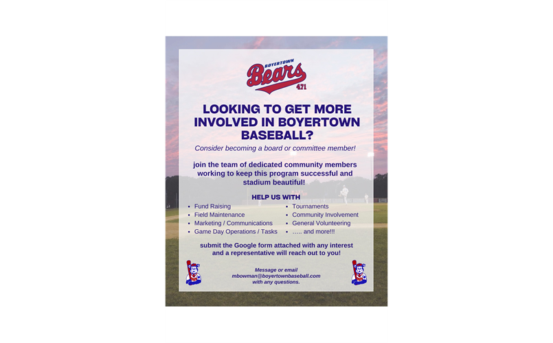 Want to get involved? Let us know!